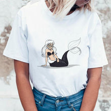 Load image into Gallery viewer, Women 2019 Summer Graphic Tee Shirt Femme Funny Princess Vogue Harajuku T Shirt Korean Tops Kawaii Streetwear Camiseta Mujer
