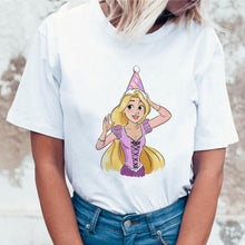 Load image into Gallery viewer, Women 2019 Summer Graphic Tee Shirt Femme Funny Princess Vogue Harajuku T Shirt Korean Tops Kawaii Streetwear Camiseta Mujer