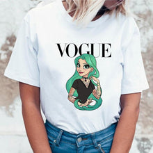 Load image into Gallery viewer, Women 2019 Summer Graphic Tee Shirt Femme Funny Princess Vogue Harajuku T Shirt Korean Tops Kawaii Streetwear Camiseta Mujer