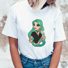 Load image into Gallery viewer, Women 2019 Summer Graphic Tee Shirt Femme Funny Princess Vogue Harajuku T Shirt Korean Tops Kawaii Streetwear Camiseta Mujer