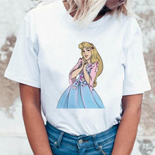 Load image into Gallery viewer, Women 2019 Summer Graphic Tee Shirt Femme Funny Princess Vogue Harajuku T Shirt Korean Tops Kawaii Streetwear Camiseta Mujer