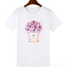 Load image into Gallery viewer, New harajuku t shirt women Flower Perfume t-shirt short sleeves Casual female tops tees