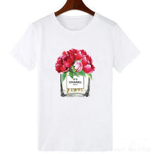 Load image into Gallery viewer, New harajuku t shirt women Flower Perfume t-shirt short sleeves Casual female tops tees