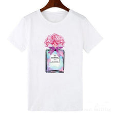 Load image into Gallery viewer, New harajuku t shirt women Flower Perfume t-shirt short sleeves Casual female tops tees