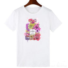 Load image into Gallery viewer, New harajuku t shirt women Flower Perfume t-shirt short sleeves Casual female tops tees