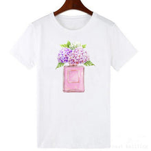 Load image into Gallery viewer, New harajuku t shirt women Flower Perfume t-shirt short sleeves Casual female tops tees